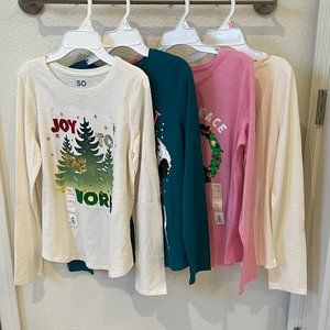 Brand New  4 Pack  Girls 14-16 SO® Long Sleeve Cozy Tee